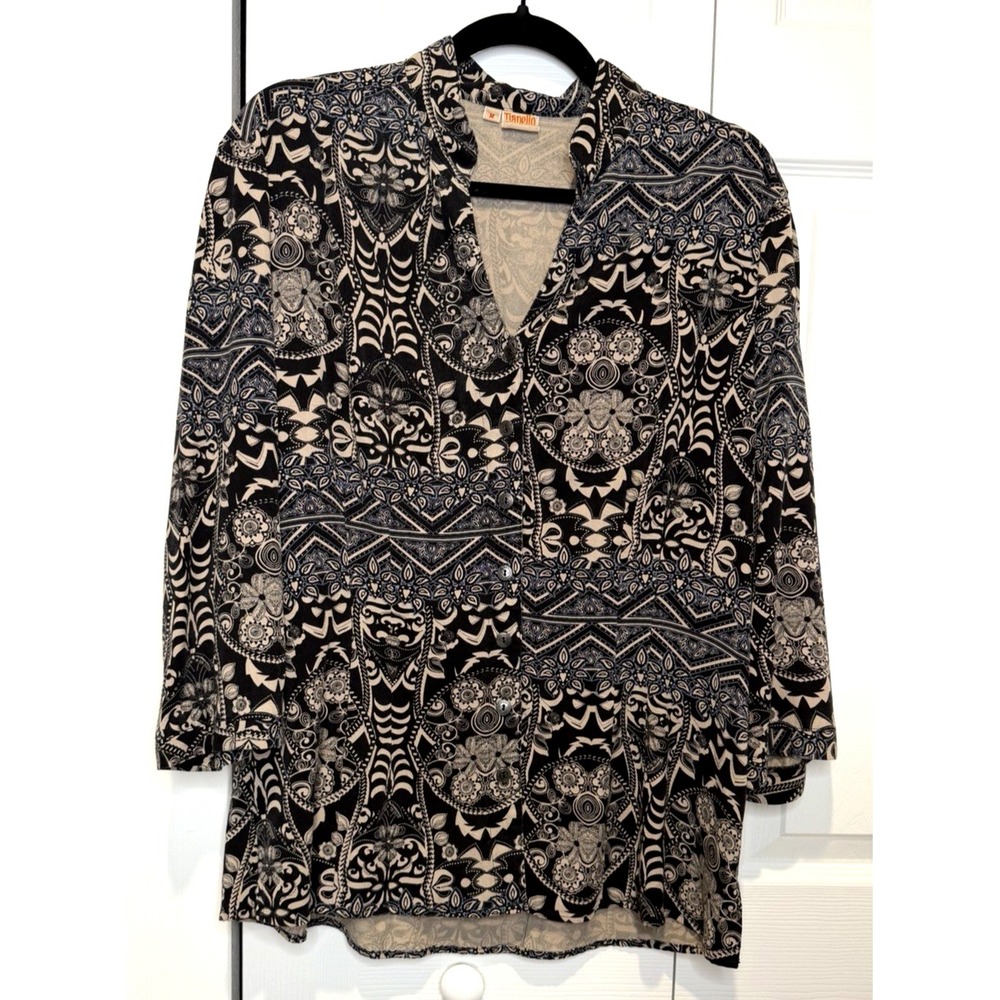 Vintage Tianello by Steve Barraza Womens Button Up Top Size M Artsy Fairy Grunge